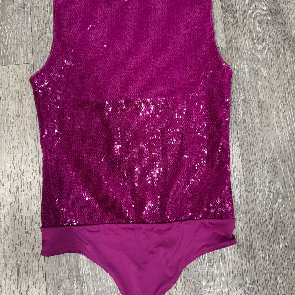 Express Fuchsia Sequin Top